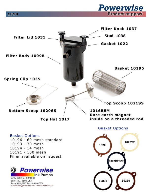 1099 Ink Filter for Powerwise Ink Pumps